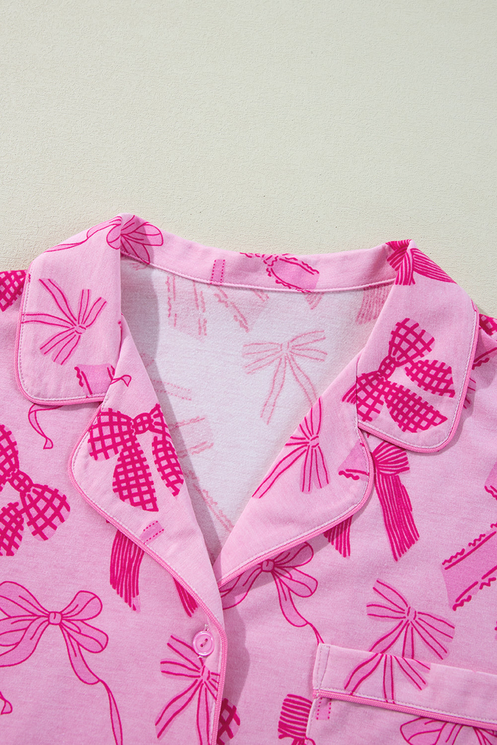 Valentine Bow Shirt and Shorts Pajamas Set