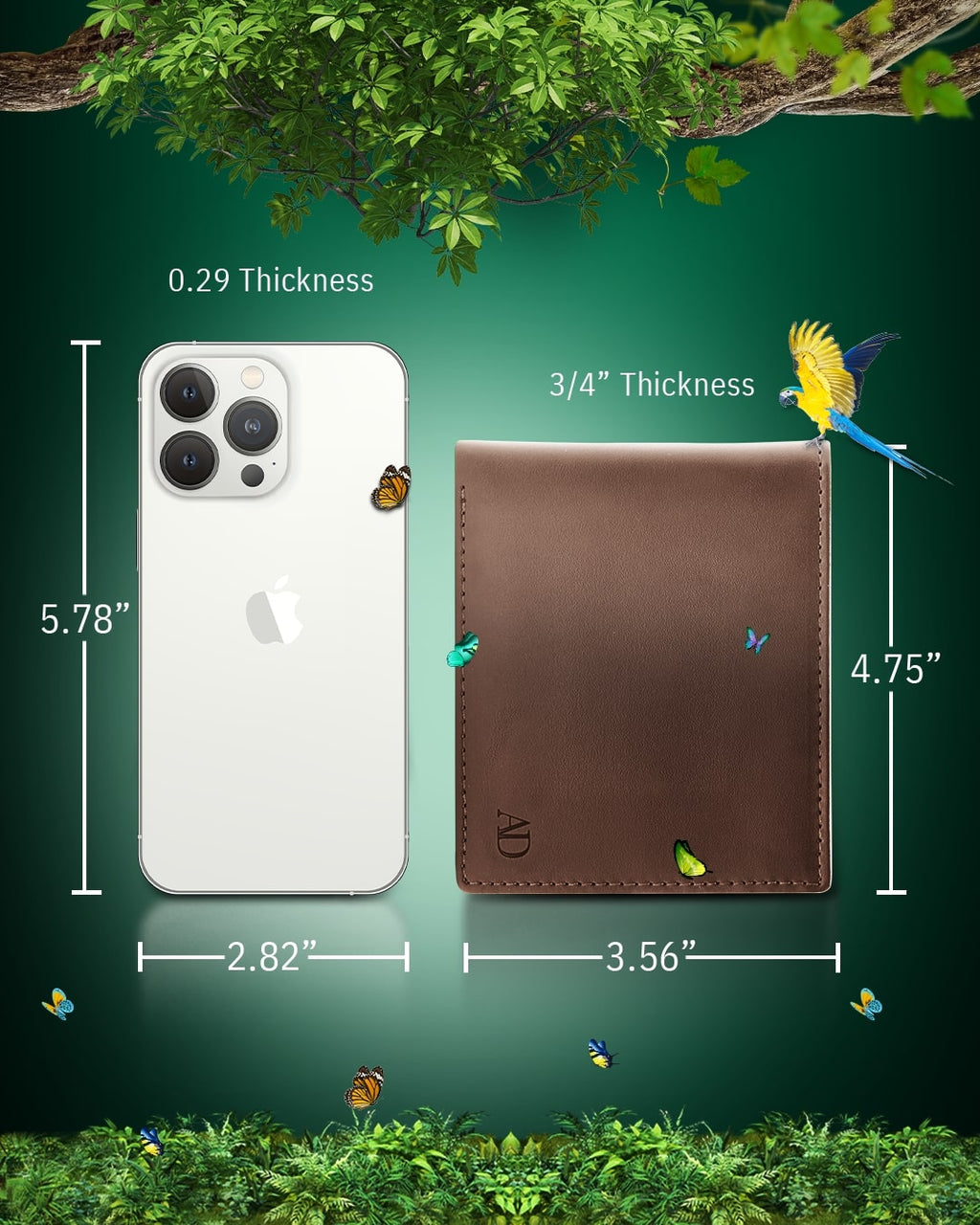 Vegan Leather Bifold Wallet – ID Window, RFID Blocking