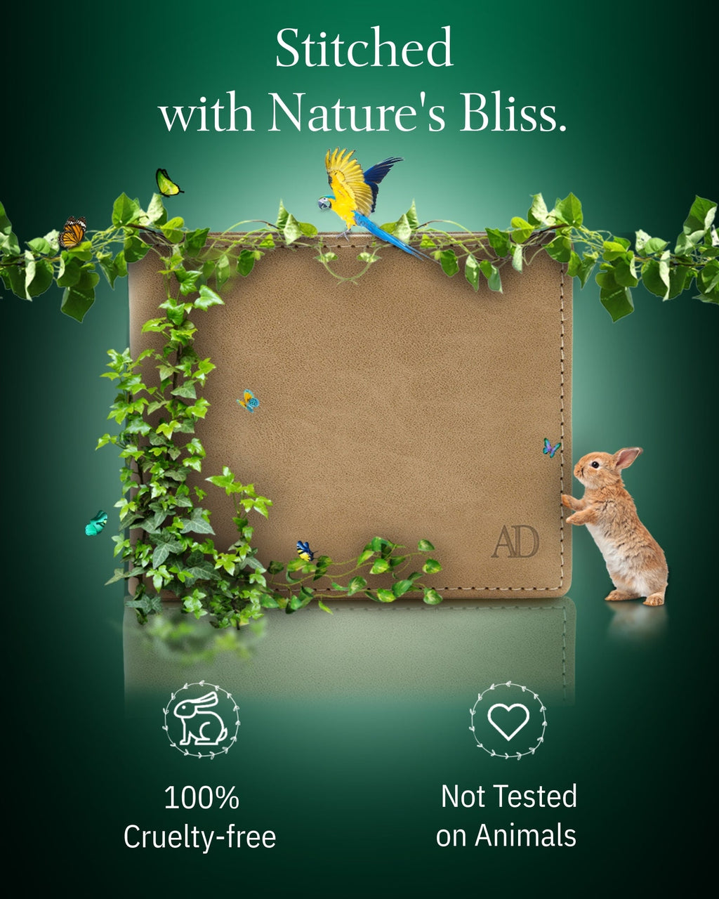 Vegan Leather Bifold Wallet – ID Window, RFID Blocking