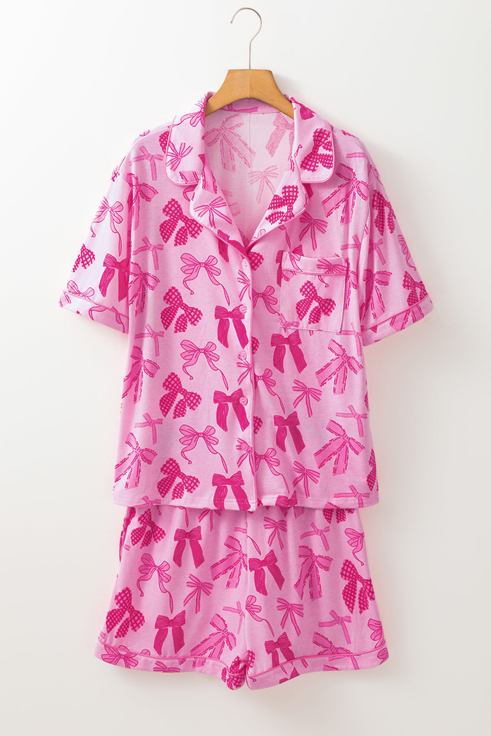 Valentine Bow Shirt and Shorts Pajamas Set