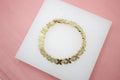 18K Gold Filled Textured Outlined XO Heart Bracelet (I130)