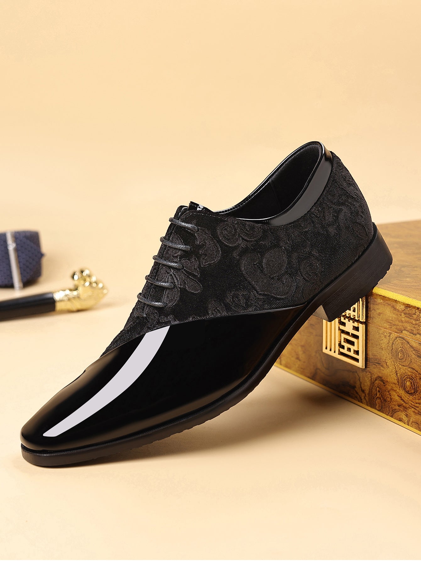 Men's Pointed-Toe Shiny Business Dress Shoes
