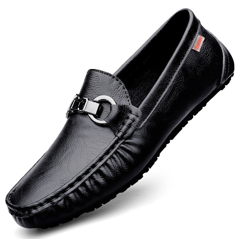 Men's Genuine Leather Slip-On Loafers | Soft Sole Breathable Casual Shoes