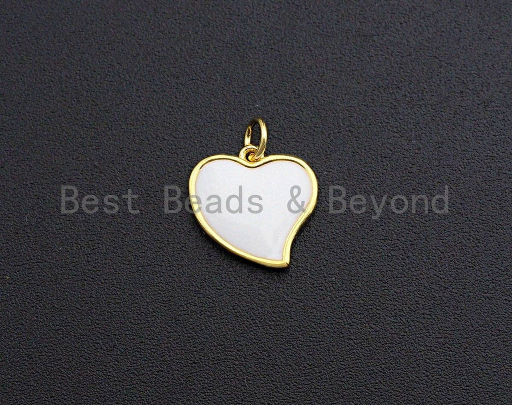 Enamel Colorful Peach Heart Pendant,CZ Micro Pave Oil Drop pendant,Enamel pendant,Enamel Jewelry,12mm,sku#Z648