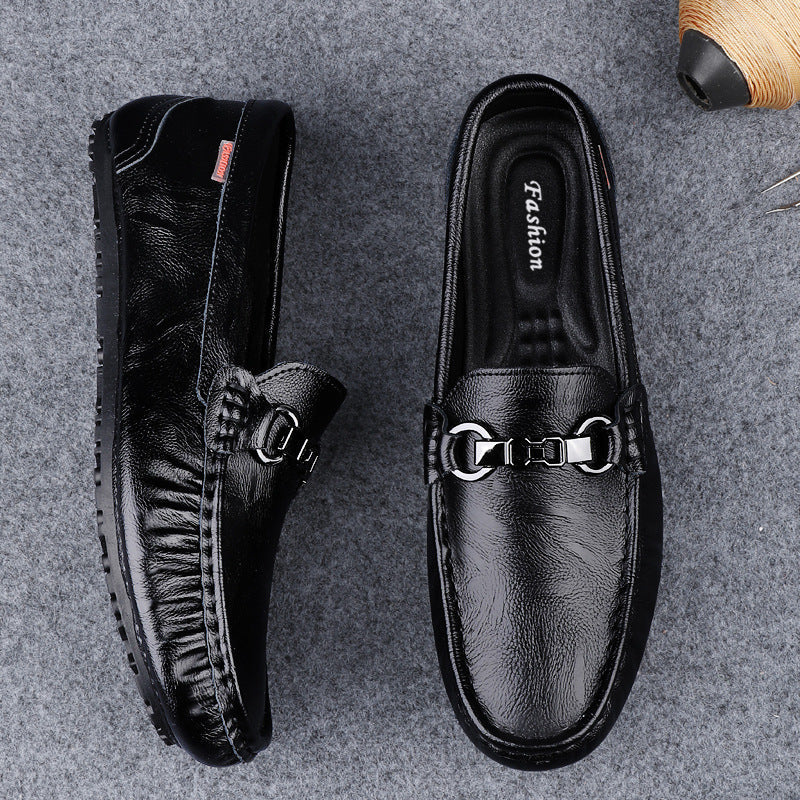 Men's Genuine Leather Slip-On Loafers | Soft Sole Breathable Casual Shoes