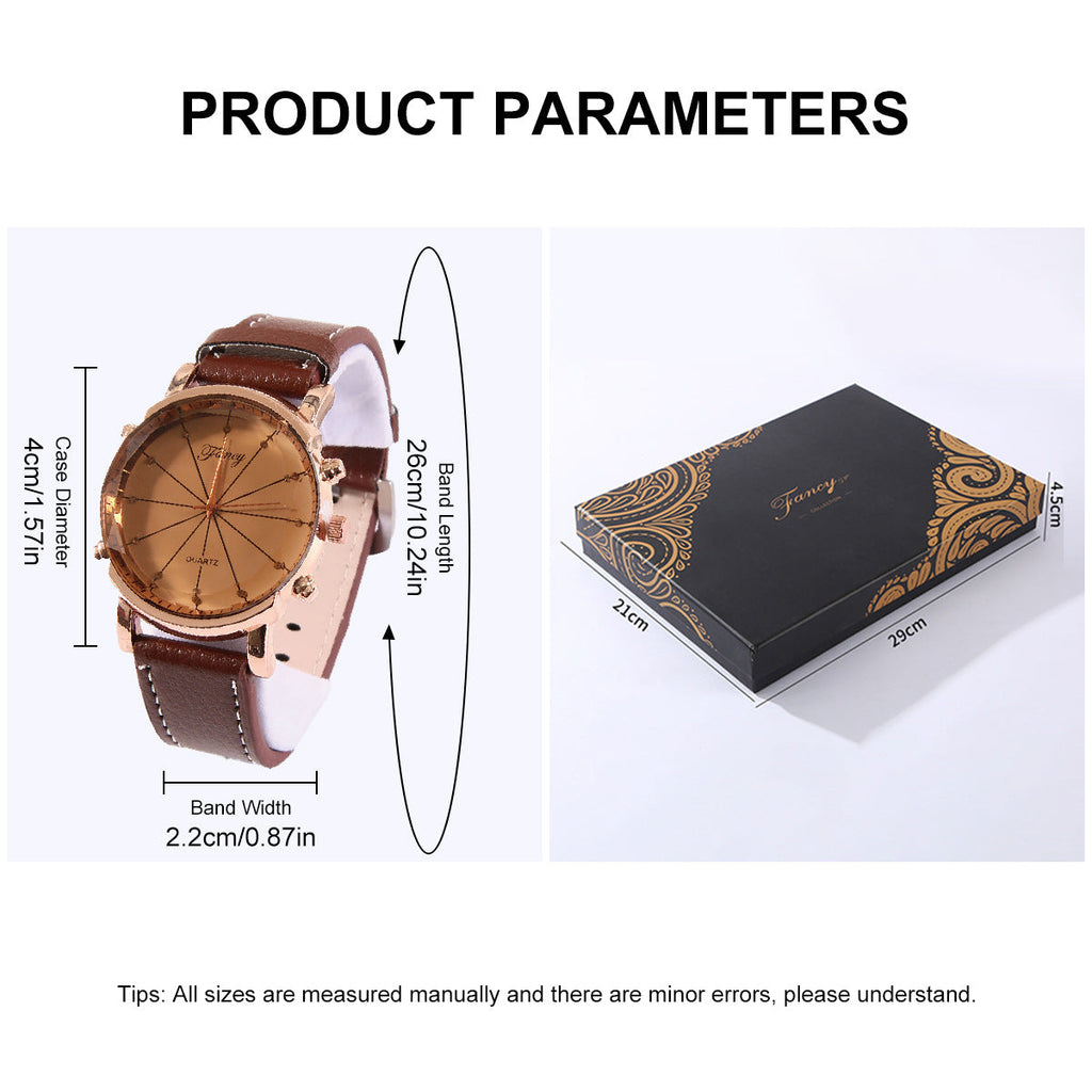 Father's Day Watch Belt Wallet Tie Cuff Men's Gift Set