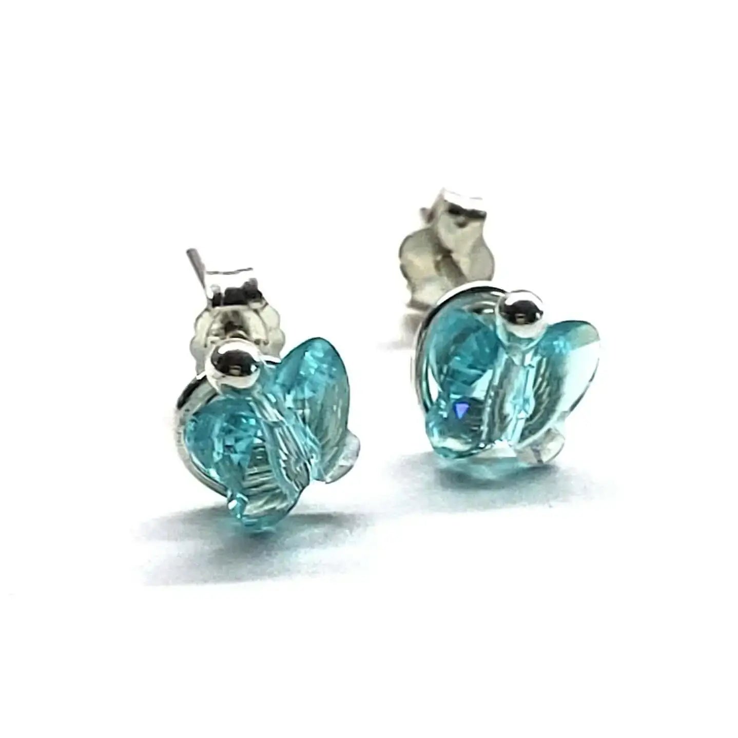 Handmade 5mm Spiral Butterfly Earring Studs