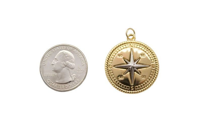 Ruffled Compass Pendant (A67)