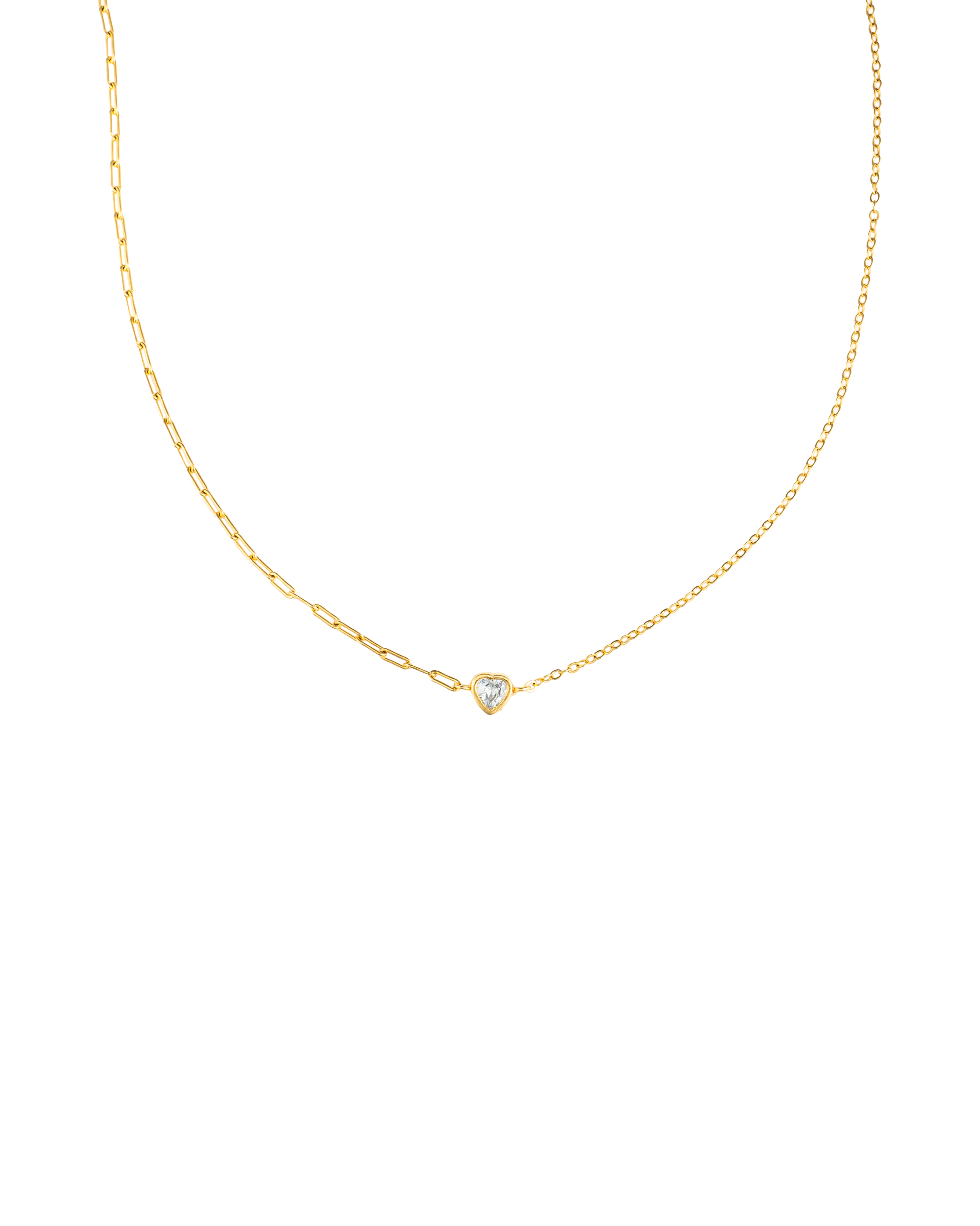 Heart Paperclip & Rolo Chain Necklace & Bracelet (F226A)(I84)