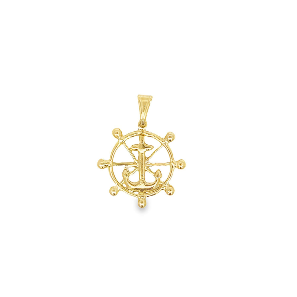 18K Gold Filled Anchor Coin Pendant