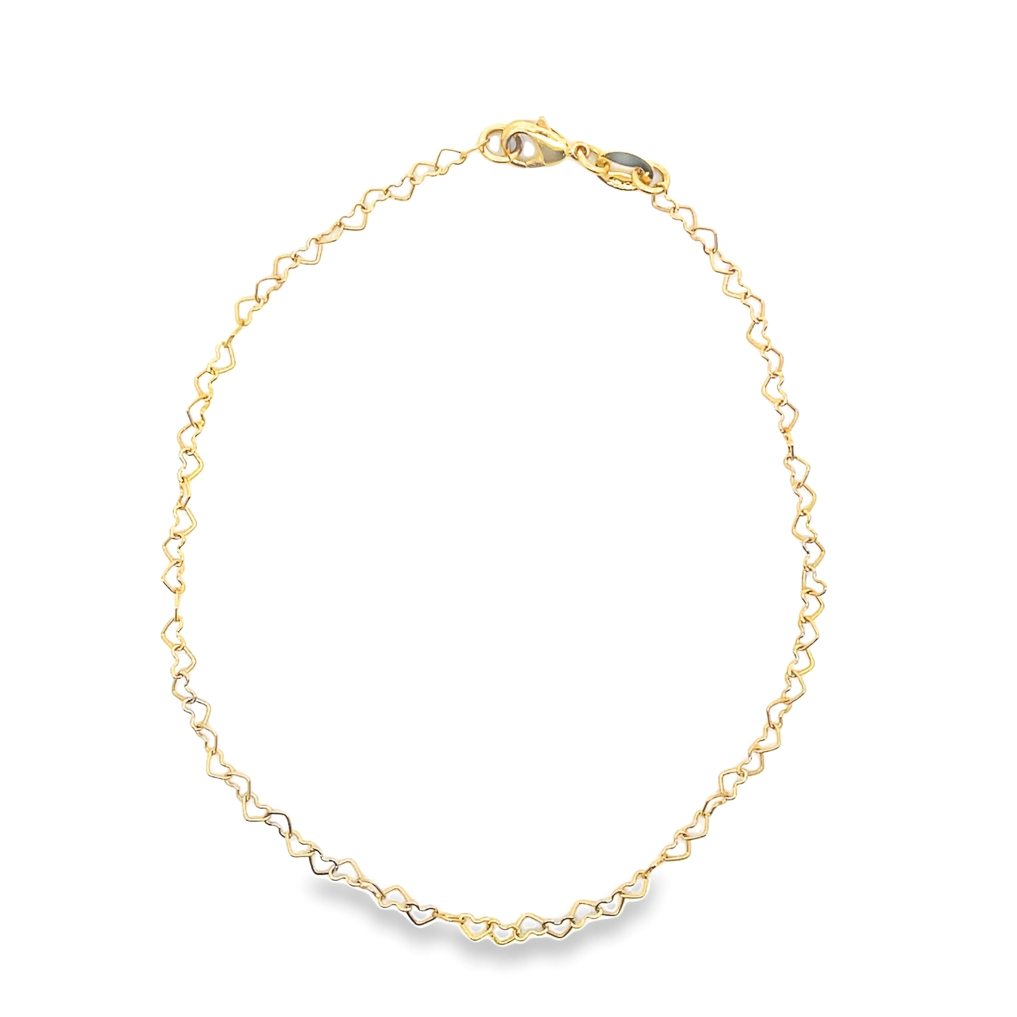 2mm Round Heart Link Shape Bracelet (I413/E9)