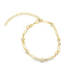 Clear CZ Heart Charm Clip Link Bracelet (H289/I133B)