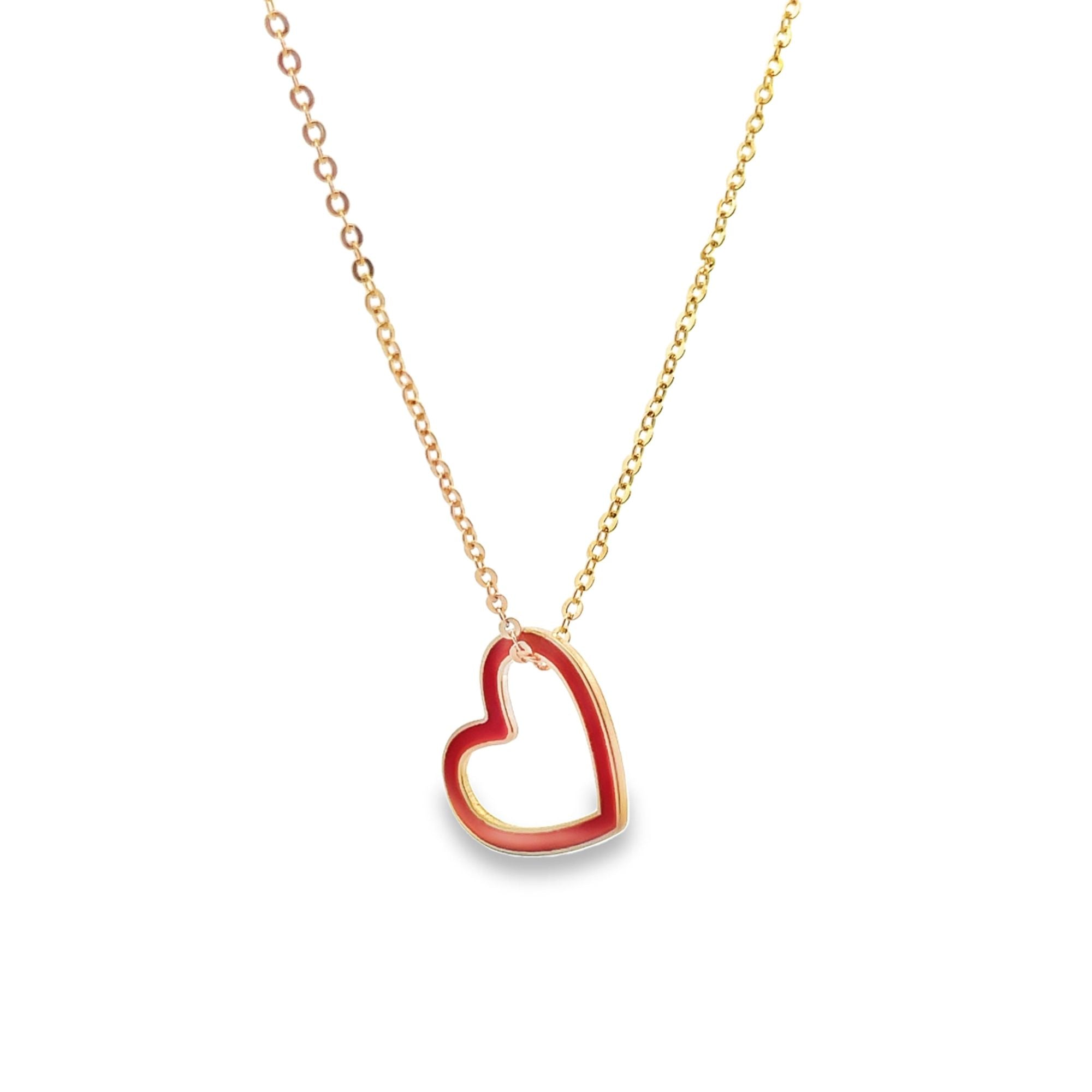 Enamel Heart Necklace (F176A)