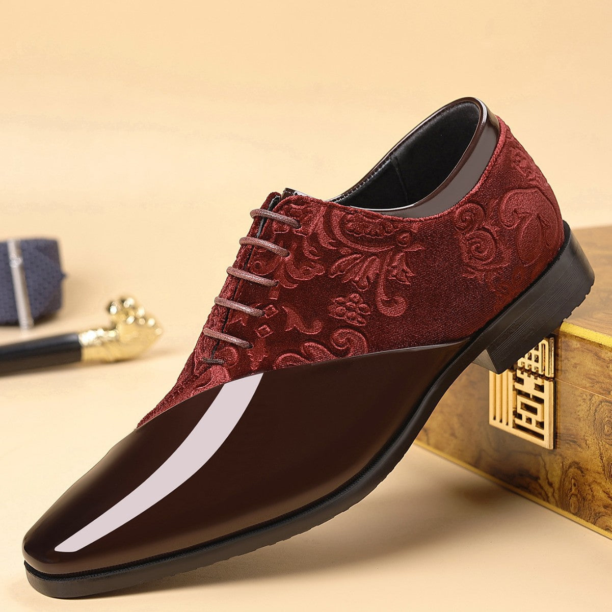 Men's Pointed-Toe Shiny Business Dress Shoes