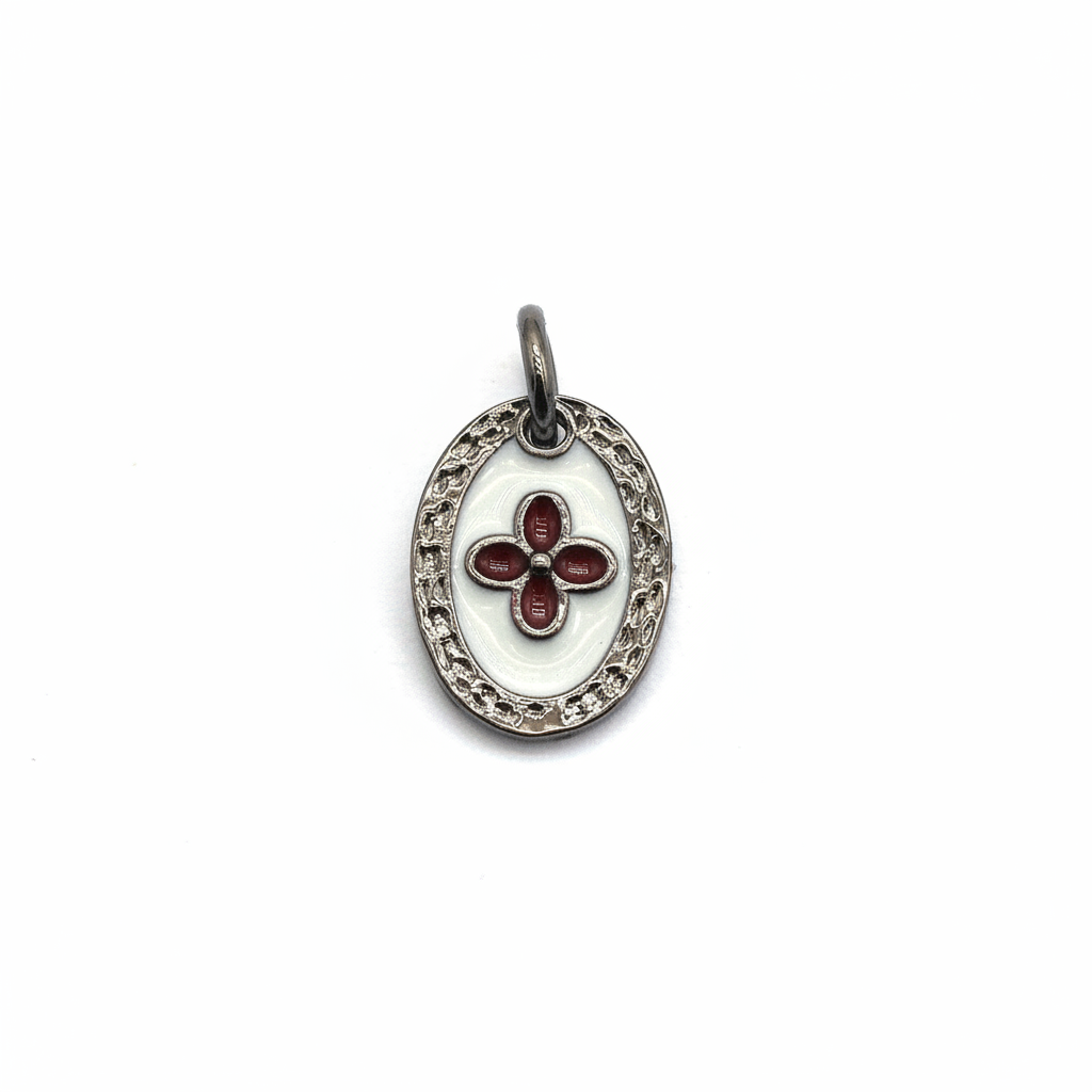 Clover Charm - Gunmetal Red