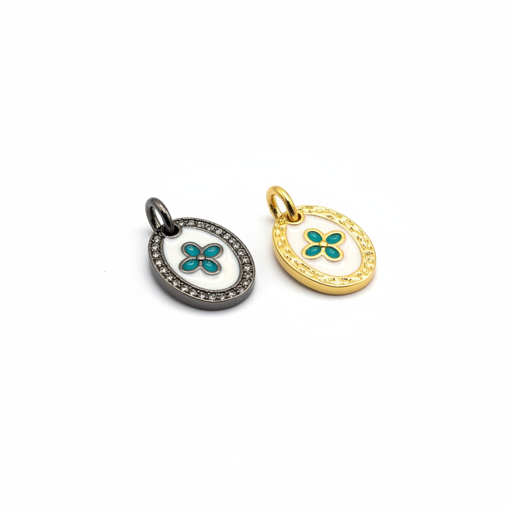 Clover Charm - Teal Pair