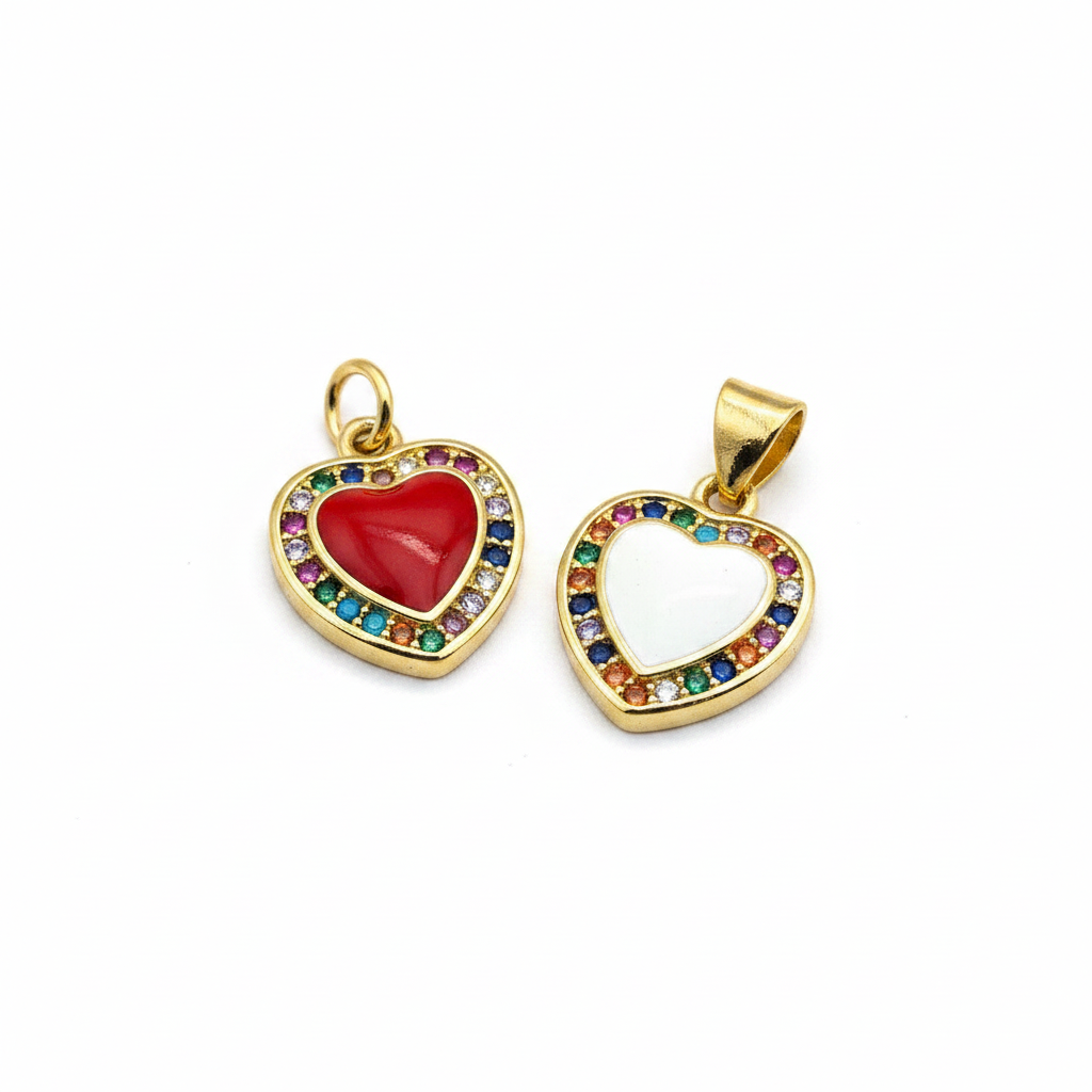 CZ Halo Heart - Both