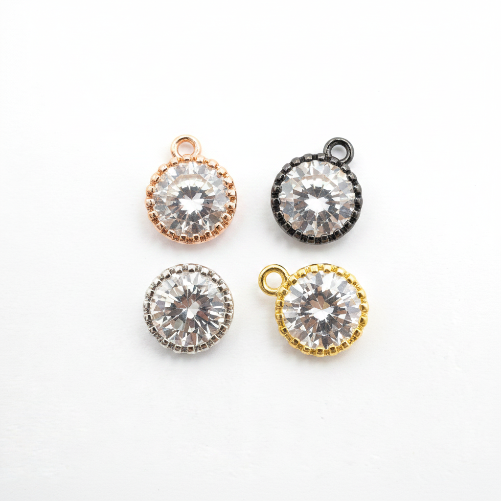CZ Round Pendant - All Four