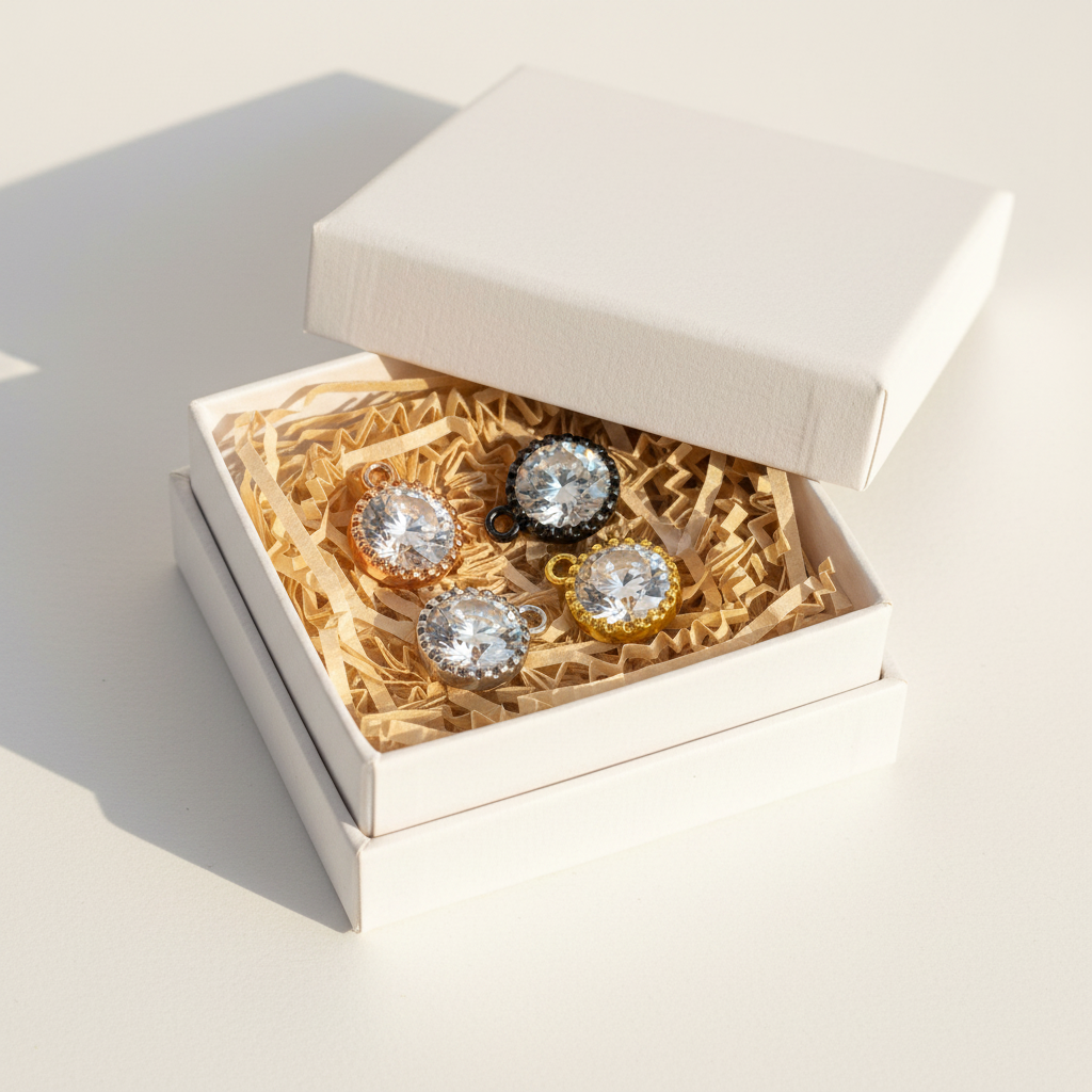 CZ Round Pendant - Gift Box