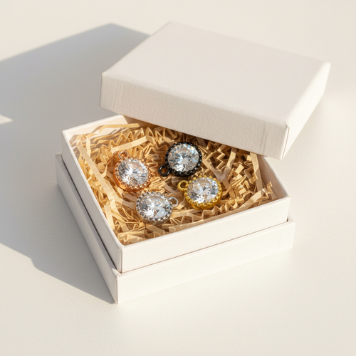 CZ Round Pendant - Gift Box