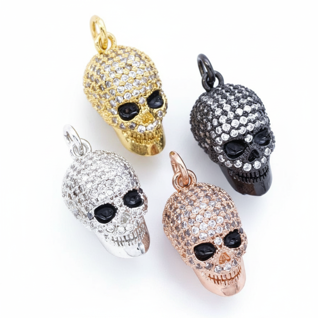 CZ Skull Charm - All Four