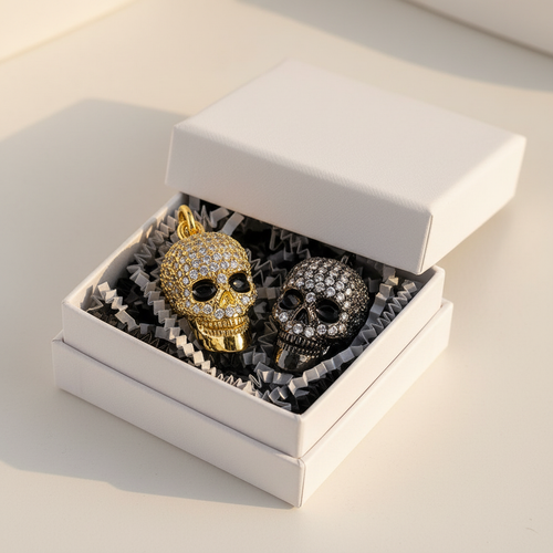 CZ Skull Charm - Gift Box