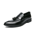Men's British Tassel Dress Shoes | Pointed Toe PU Leather Business Loafers