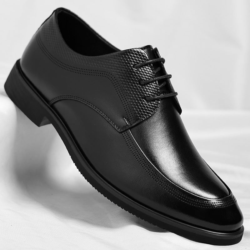 Men's Lace-Up Leather Dress Shoes | All-Season Casual Oxford Style | Black & Light Brown | Plus Sizes 37–46