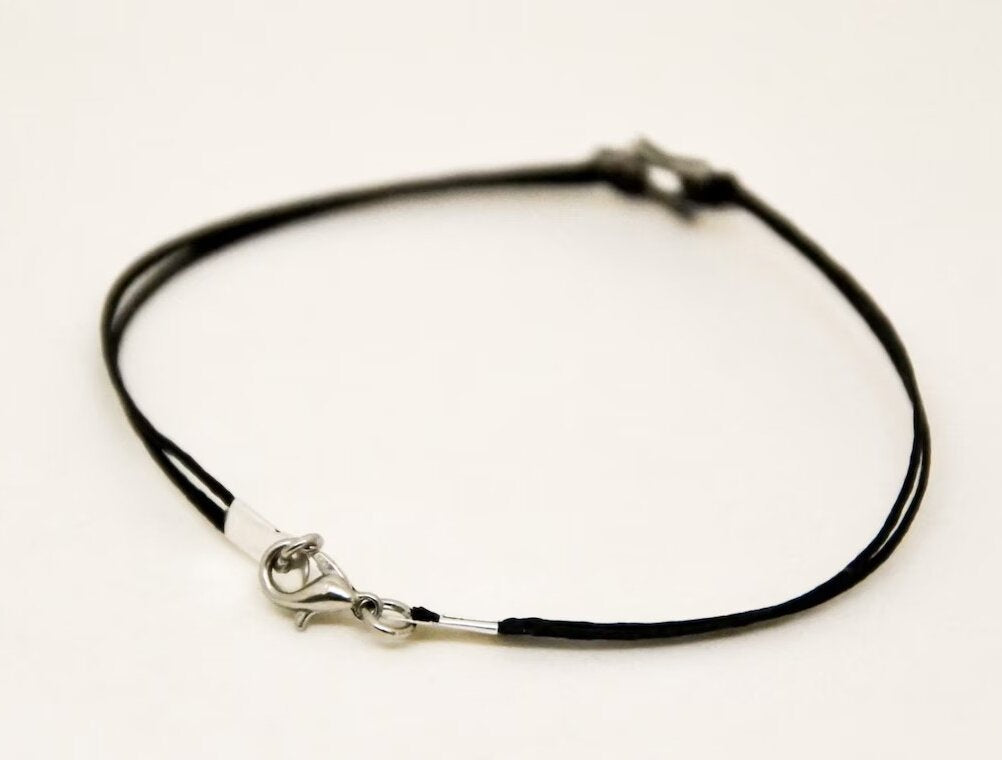 Silver-Plated Stainless Steel Star of David Cord Bracelet