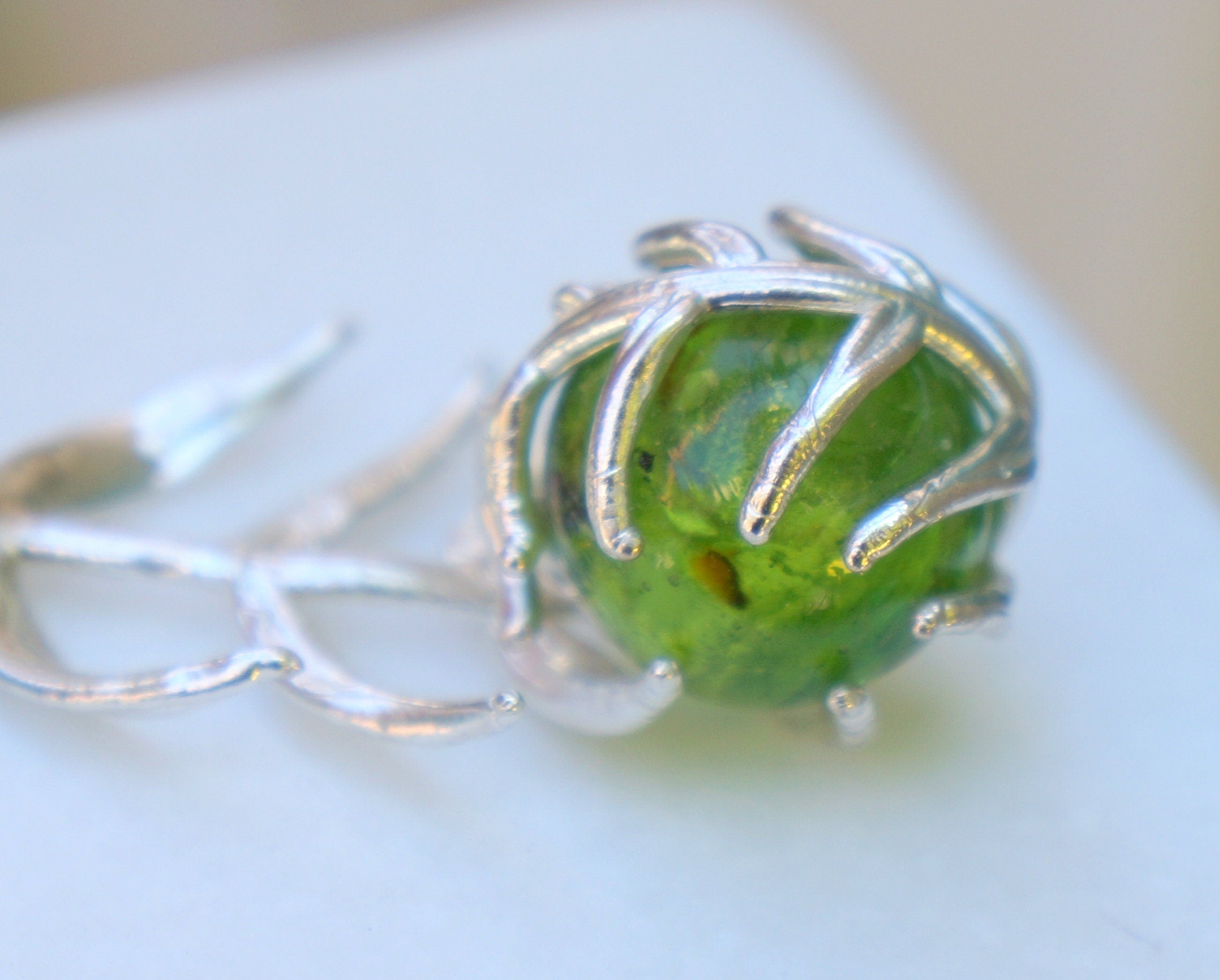 Araucaria Leaf Silver Earrings, Handmade Nature Jewelry, Organic Nature Earrings, Gift for Inspiration & Vitality, Sterling Silver 925