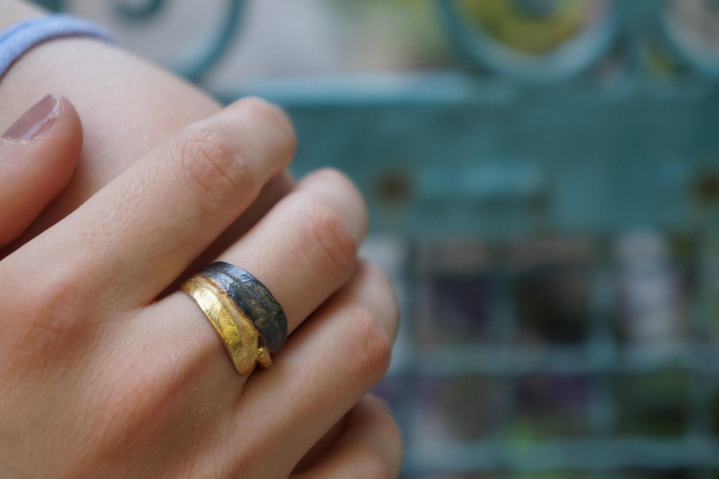Real Olive Leaf Ring, Gold Plated Sterling Silver 925 Jewelry, Olive Branch Band, Handmade Minimalist Jewelry Gift, Birthday Gift for Women