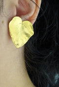 Real Ivy Leaf Earrings, 14K Gold Plated Brass Jewelry, Handmade Statement Jewelry Gift, Birthday Gift for Women, Boho Fashion, Eco Inspired