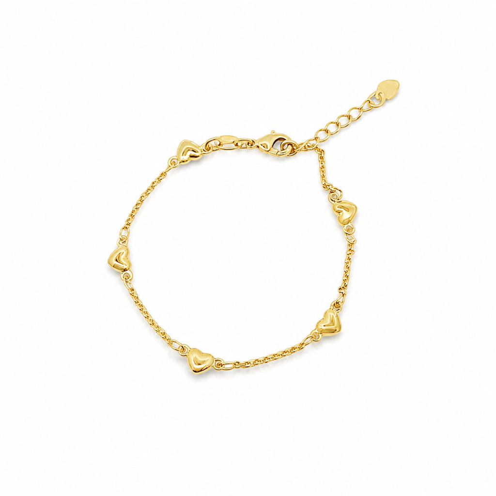 Multi Heart Station Bracelet – Dainty Heart Bracelet (F188B/I289B)