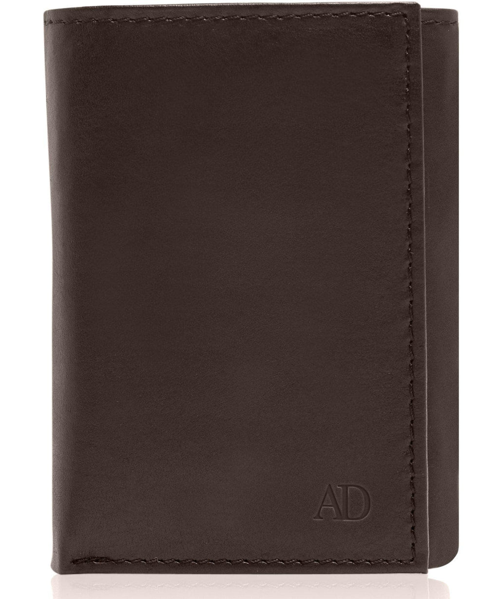 Genuine Leather Slim Trifold Wallet – ID Window, RFID Blocking