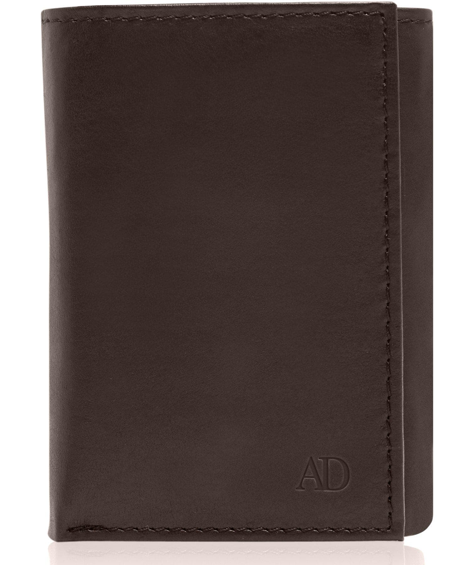 Genuine Leather Slim Trifold Wallet – ID Window, RFID Blocking