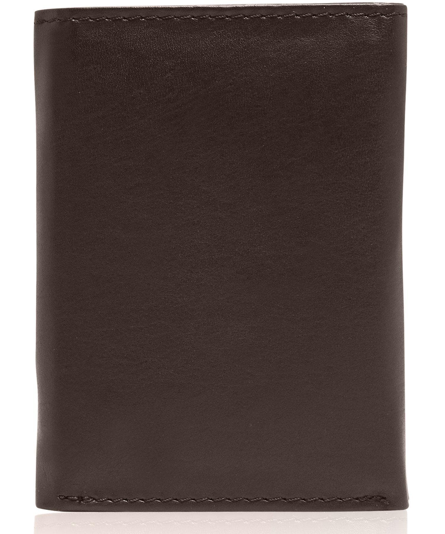 Genuine Leather Slim Trifold Wallet – ID Window, RFID Blocking
