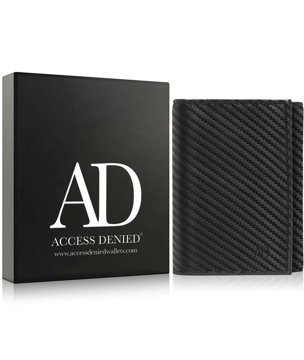 Genuine Leather Slim Trifold Wallet – ID Window, RFID Blocking