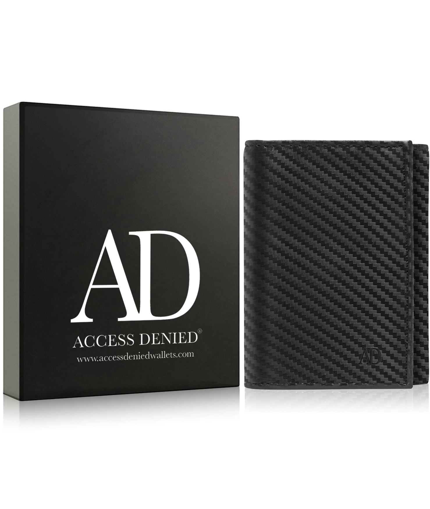 Genuine Leather Slim Trifold Wallet – ID Window, RFID Blocking