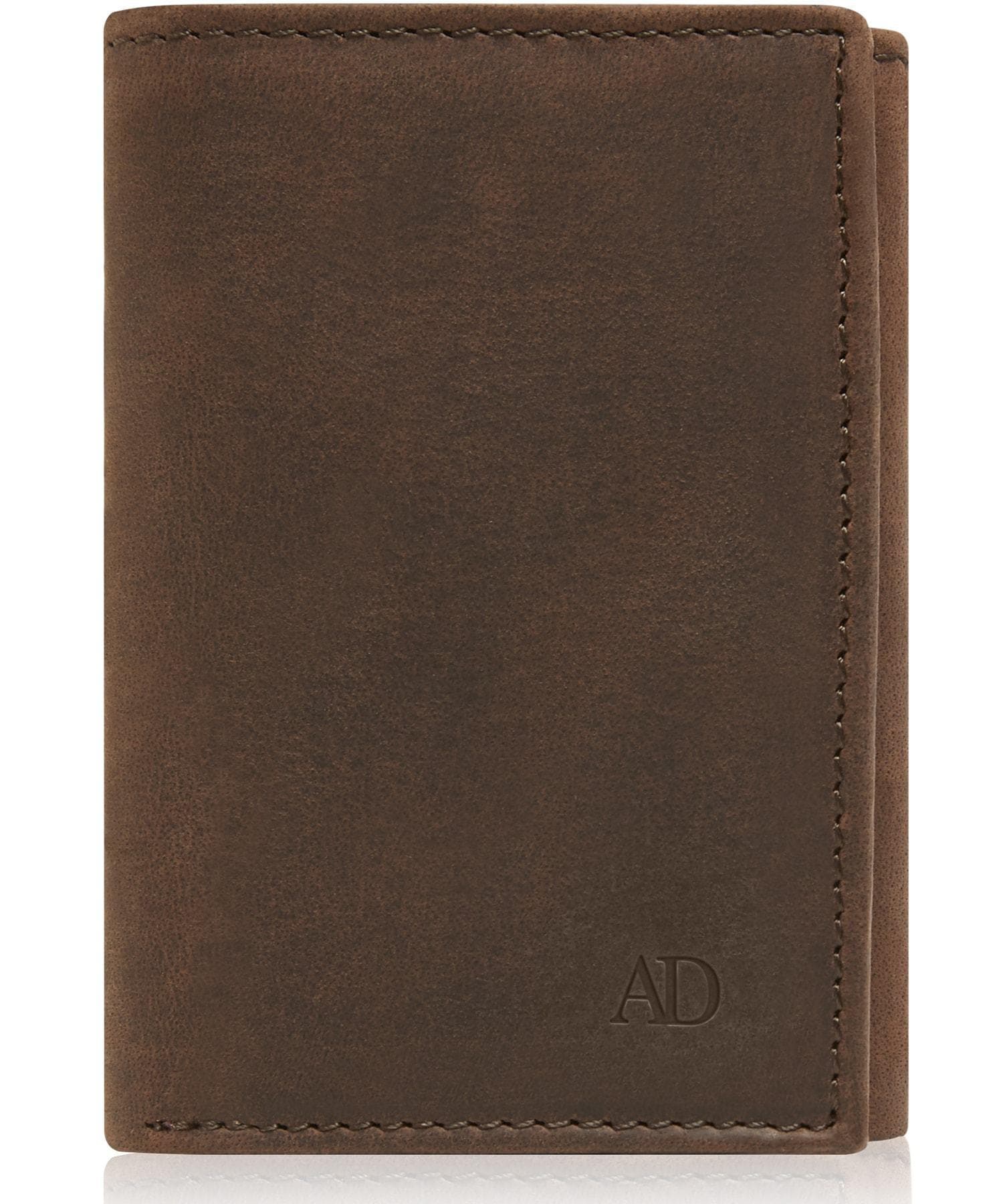 Genuine Leather Slim Trifold Wallet – ID Window, RFID Blocking