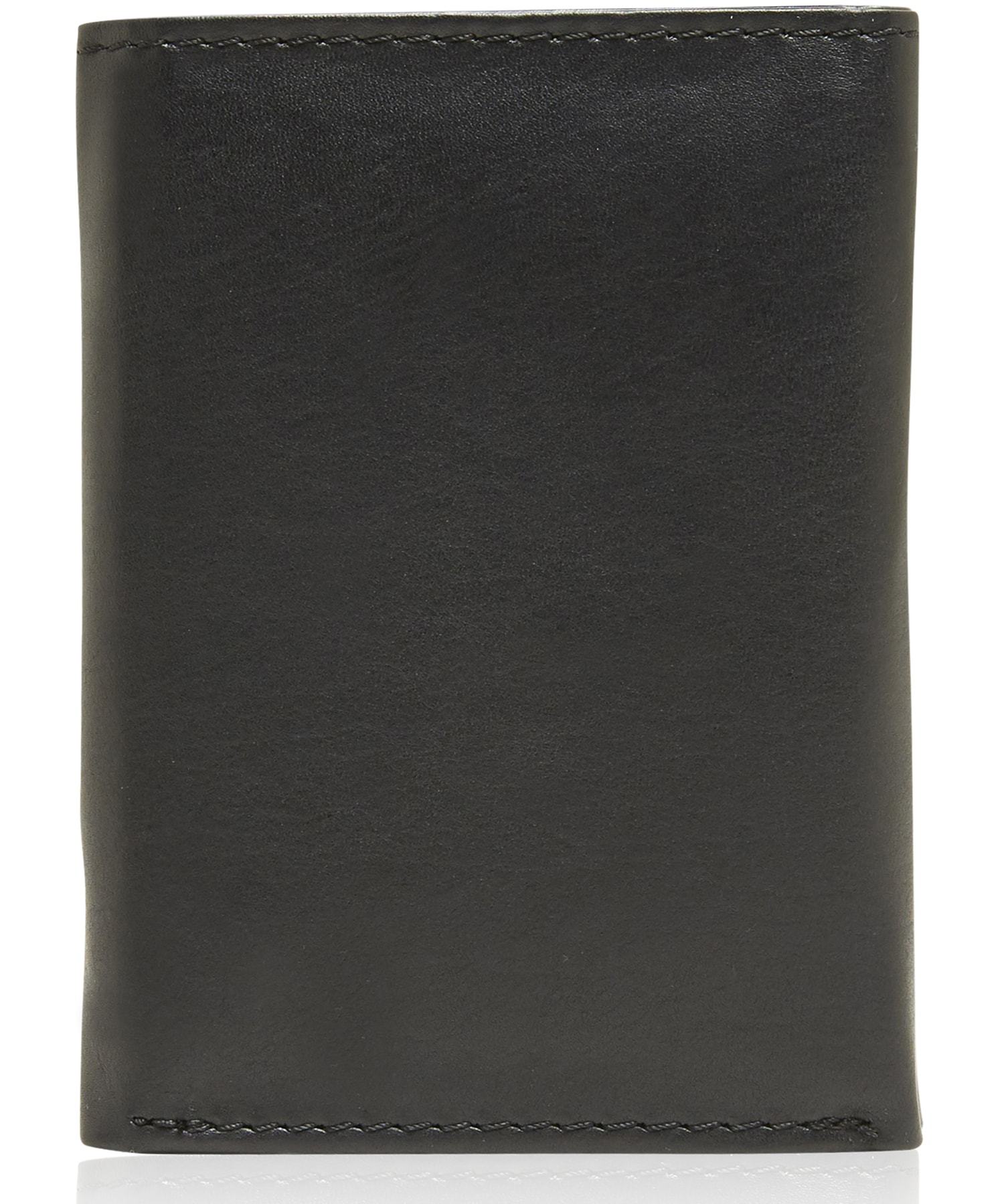 Genuine Leather Slim Trifold Wallet – ID Window, RFID Blocking