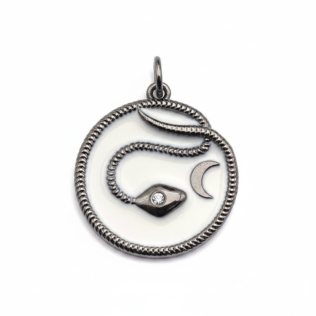 Snake Moon Pendant - Black
